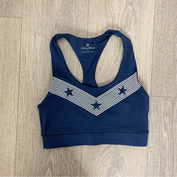 Soul by Soulcycle Sports Bra Tank Top Cropped Stars and Stripes Blue Small - Picture 3 of 12